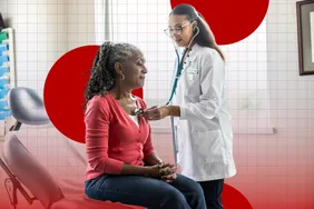 Cardiologist checking patient heart health